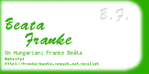beata franke business card